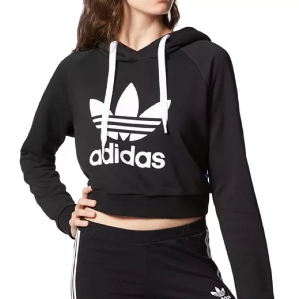 Adidas Trefoil Cropped Hoodie - Picture 3 of 16